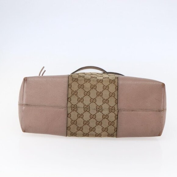 GUCCI GG Canvas Shoulder Bag Beige Gold Auth - Picture 6 of 16